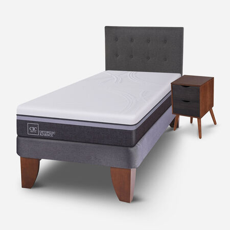 Cama Europea 1,5 Plazas Ortopedic Advance + Set Éufrates