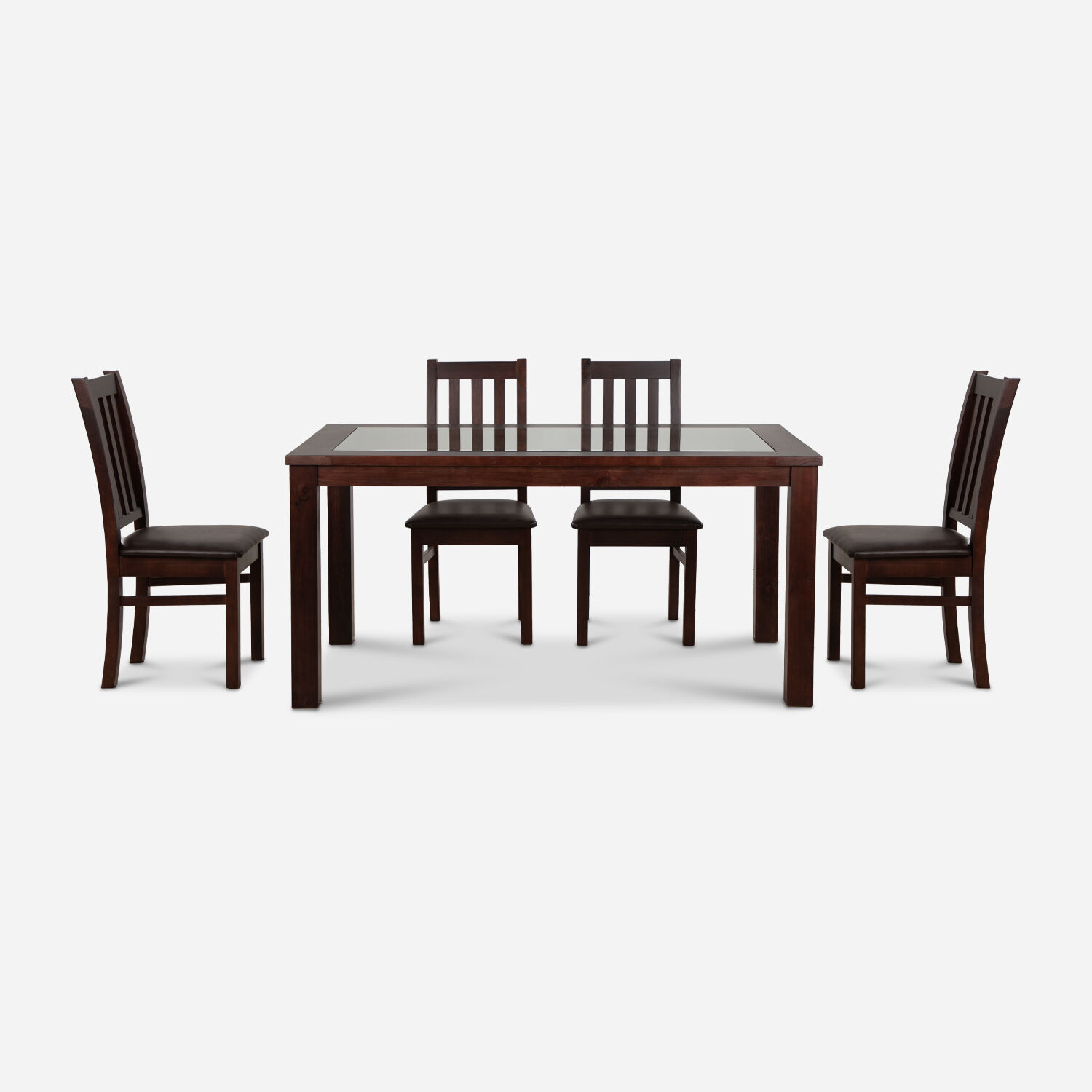 Comedor de Vidrio 6 Sillas &Ntilde;uble Chocolate - Caf&eacute;