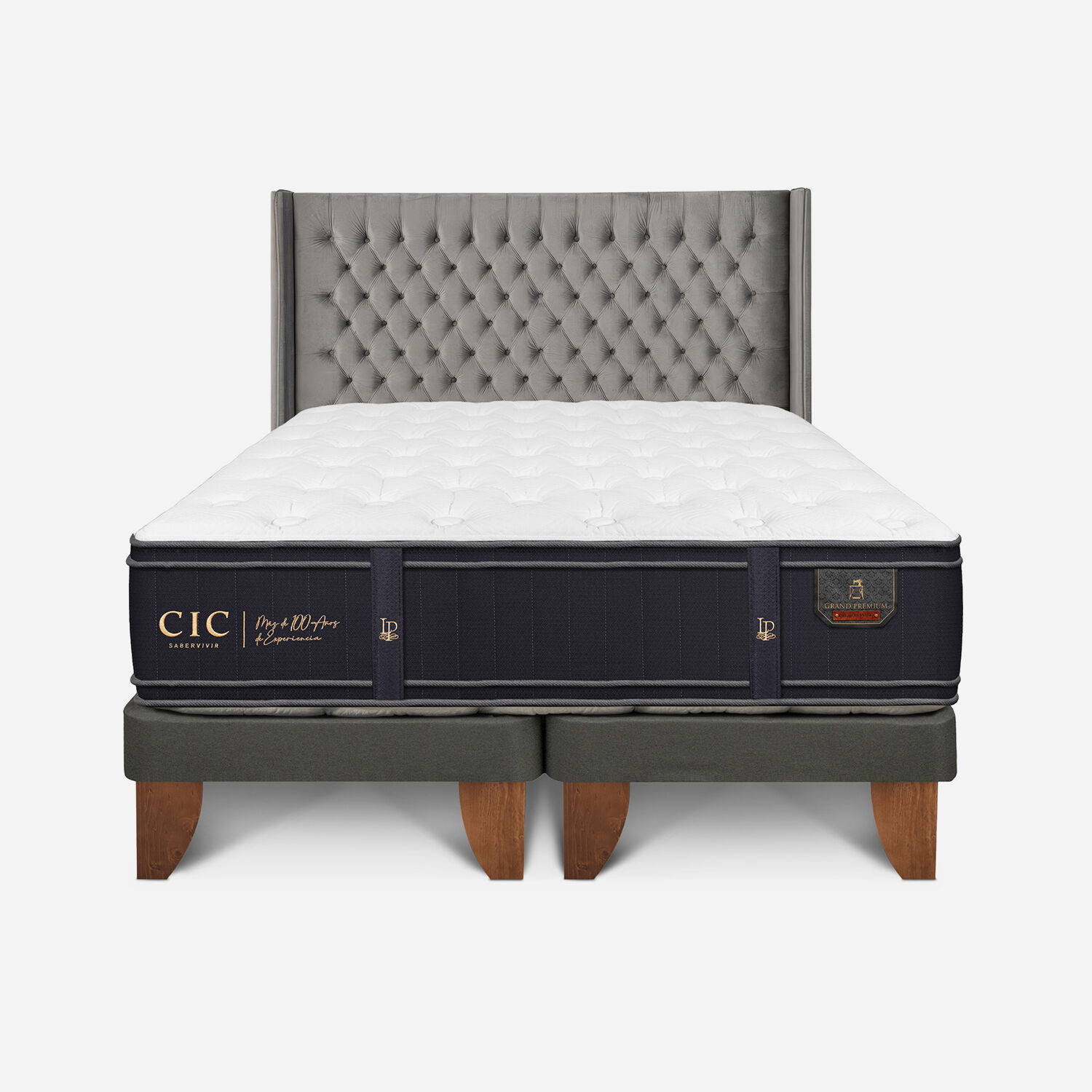 Cama Europea Super King Grand Premium + Respaldo Sesia