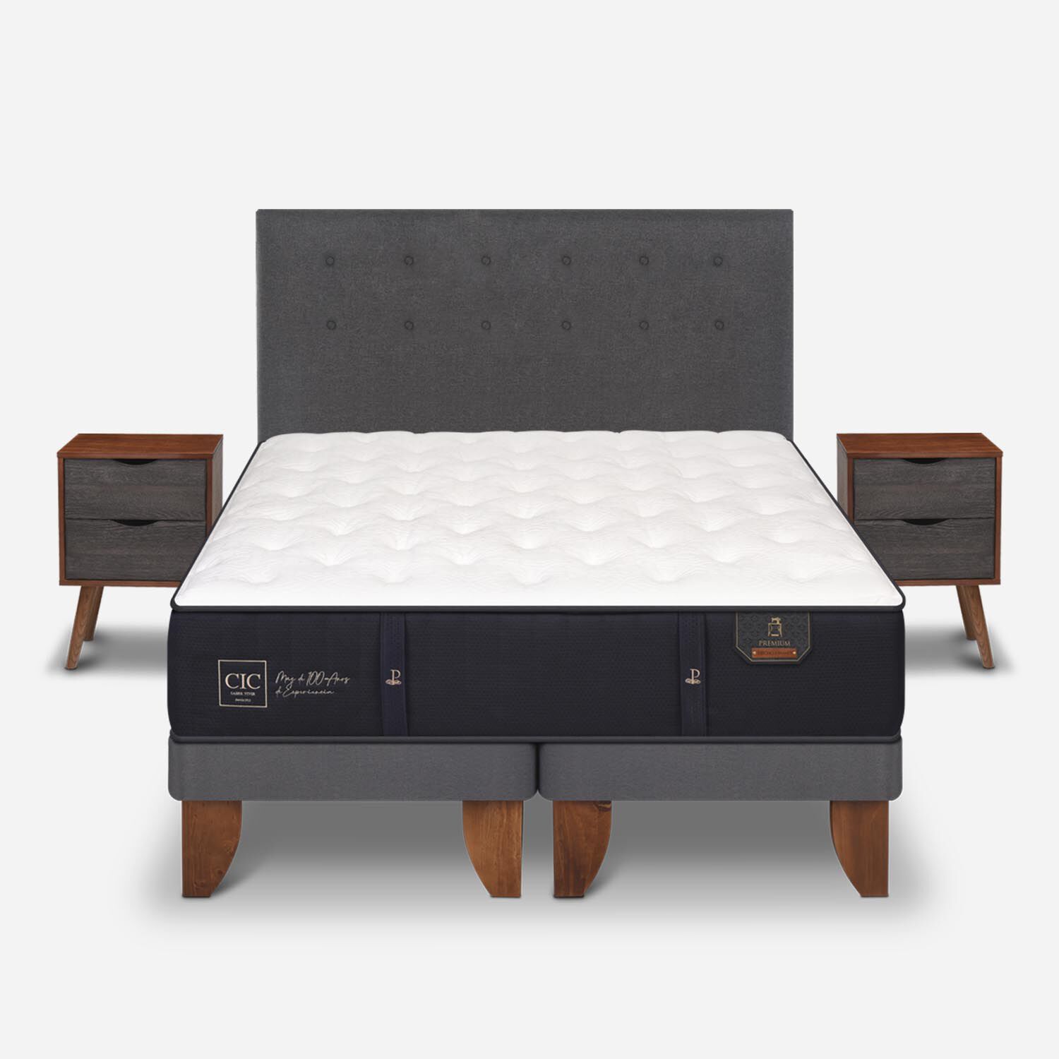 Cama Europea 2 Plazas Premium Base Dividida + Set &Eacute;ufrates