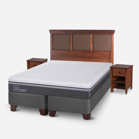 Box Spring 2 Plazas Ortopedic Advance Base Dividida + Set Torino Caramel