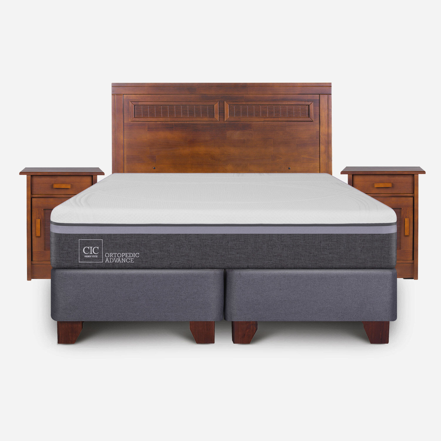 Box Spring King Ortopedic Advance + Set Mil&aacute;n Caramel