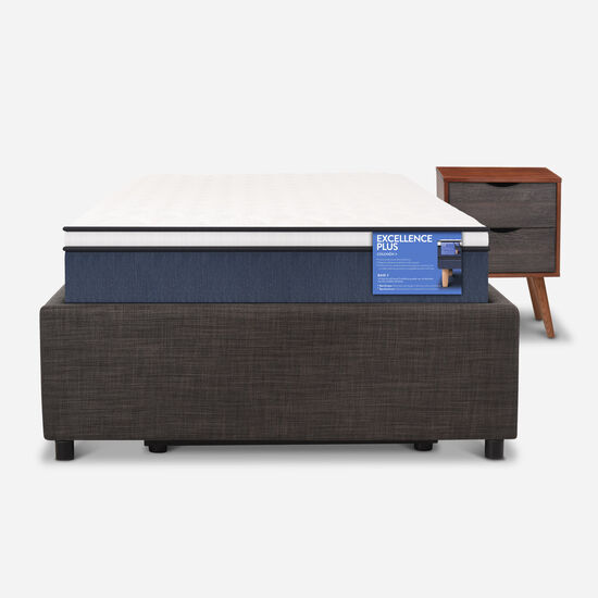 Cama Space Box 1.5 Plazas Excellence Plus + Velador Níger