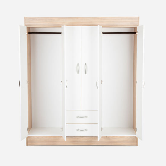 Clóset 6 Puertas 2 Cajones Trancura Olmo Blanco