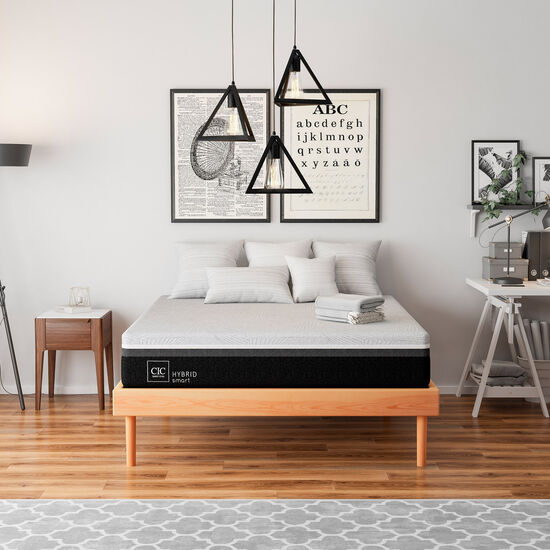 Cama 2 Plazas Hybrid + Set Velador Níger