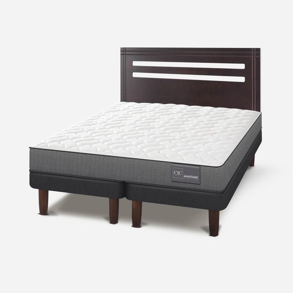 Cama Europea 2 Plazas Base Dividida Anatomic Respaldo Munich CIC