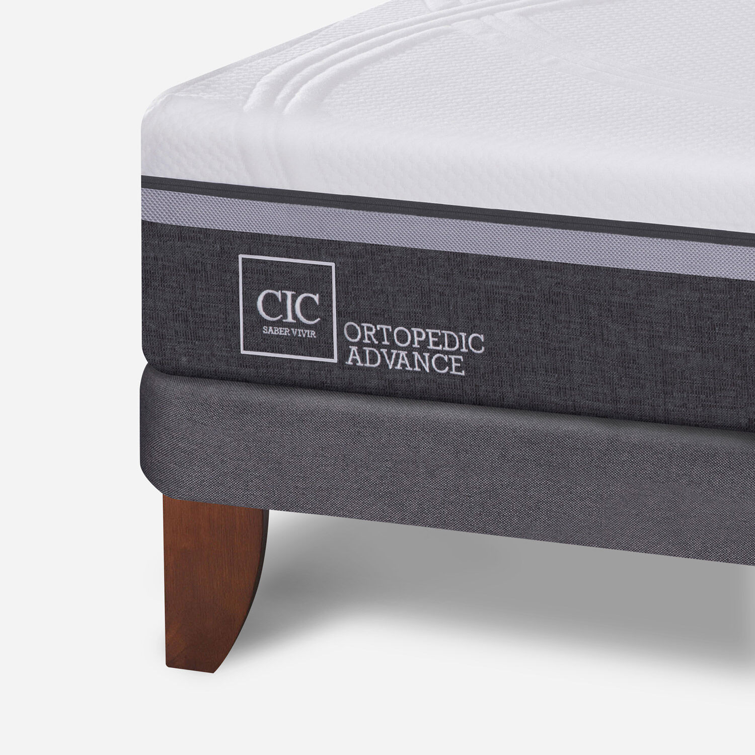 Cama Europea 2 Plazas Ortopedic Advance Base Normal + Veladores Villarrica