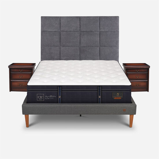Cama Europea Curve 2 Plazas Grand Premium + Set Támesis
