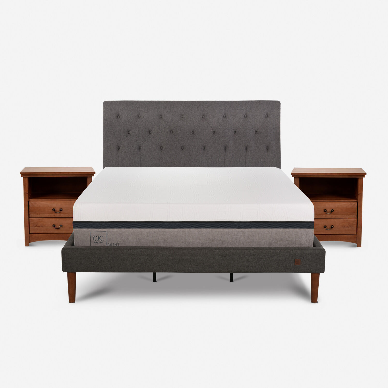 Cama Europea Curve King Balance + Set Kavery