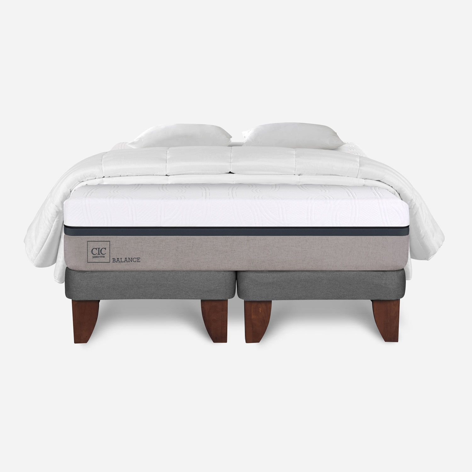 Cama Europea King Balance + Almohadas + Plum&oacute;n