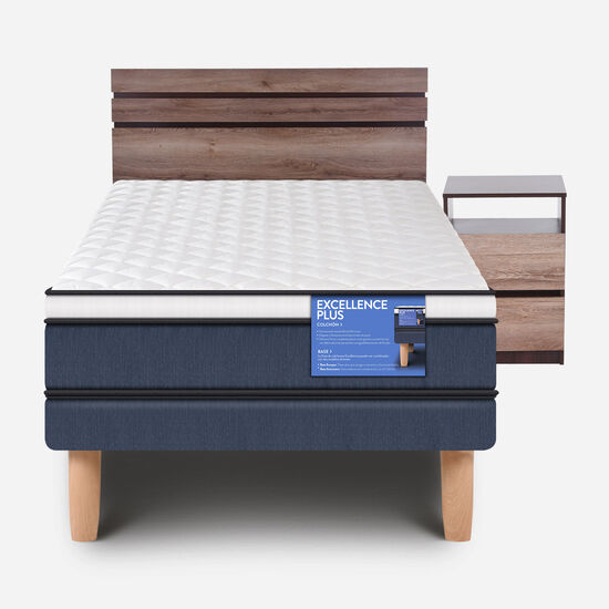 Cama Europea 1.5 Plazas Excellence Plus + Set Ares