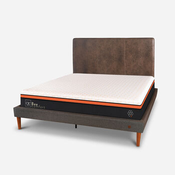 Cama Europea Curve 2 Plazas Bee Comfort + Respaldo Baker