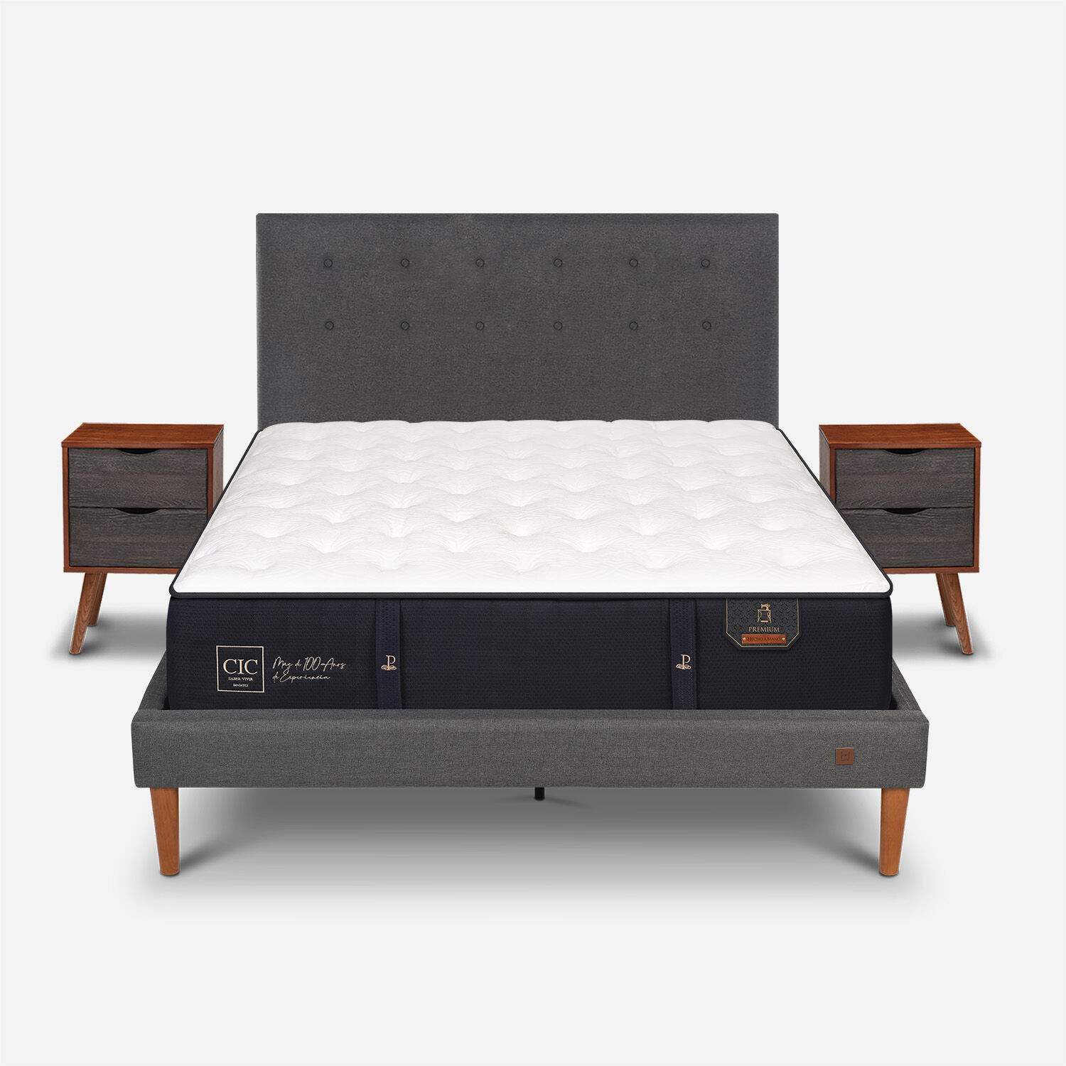 Cama Europea Curve 2 Plazas Premium + Set &Eacute;ufrates