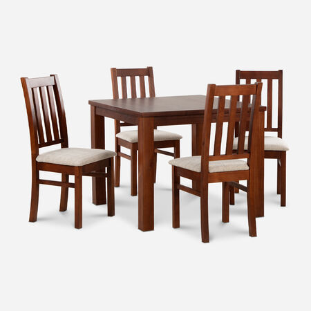 Comedor 4 Sillas Ñuble Caramelo - Tela Beige