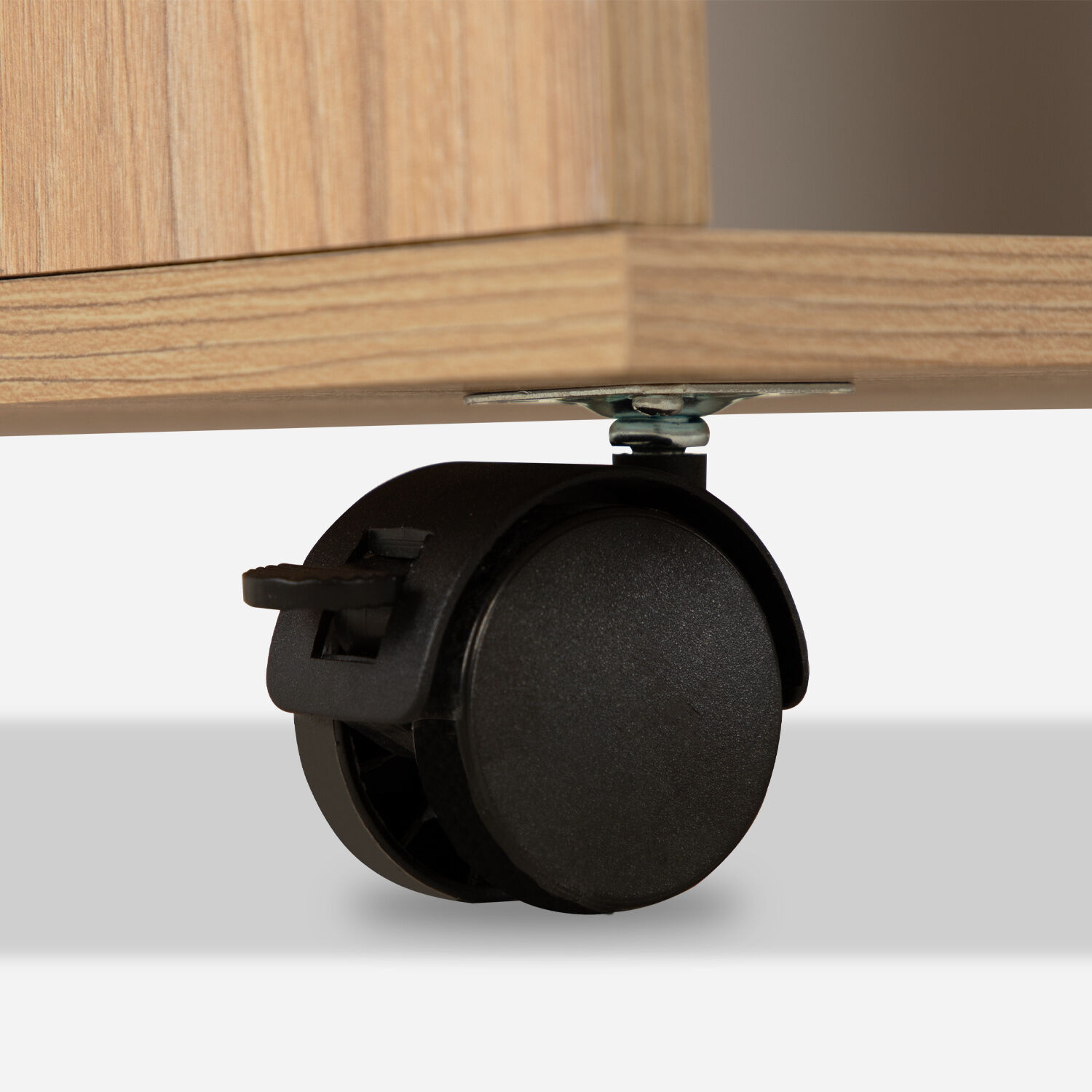 Rack Tv '70 Nash Con Ruedas 2 Puertas 2 Cajones Olmo Blanco