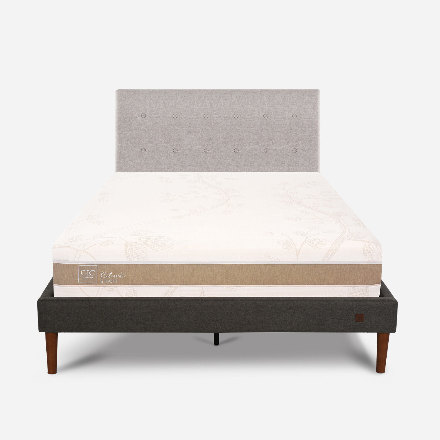Cama Europea Curve 2 Plazas Rilassati Infinity + Respaldo Tigris