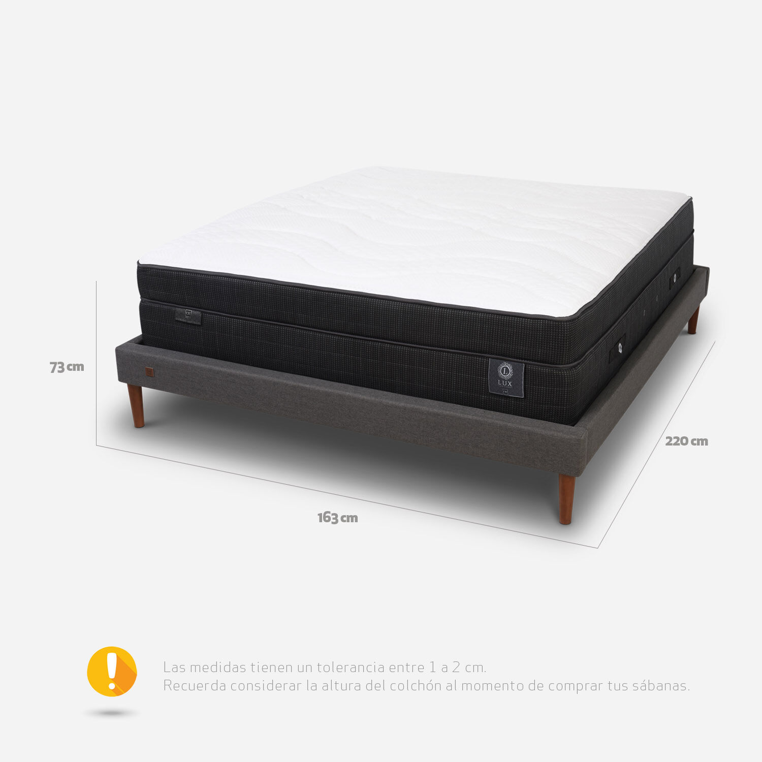Cama Europea Curve 2 Plazas Lux