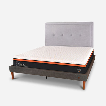 Cama Europea Curve 2 Plazas Bee Comfort + Respaldo Ganges