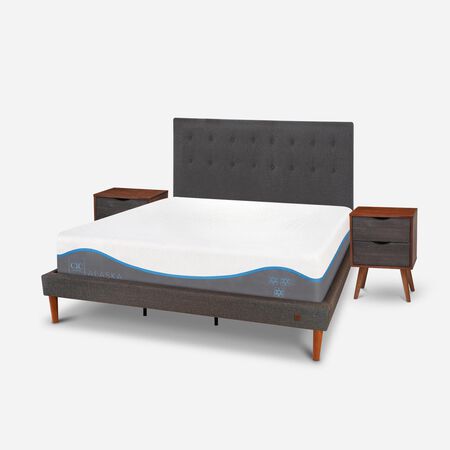 Cama Europea Curve King Alaska + Set &Eacute;ufrates