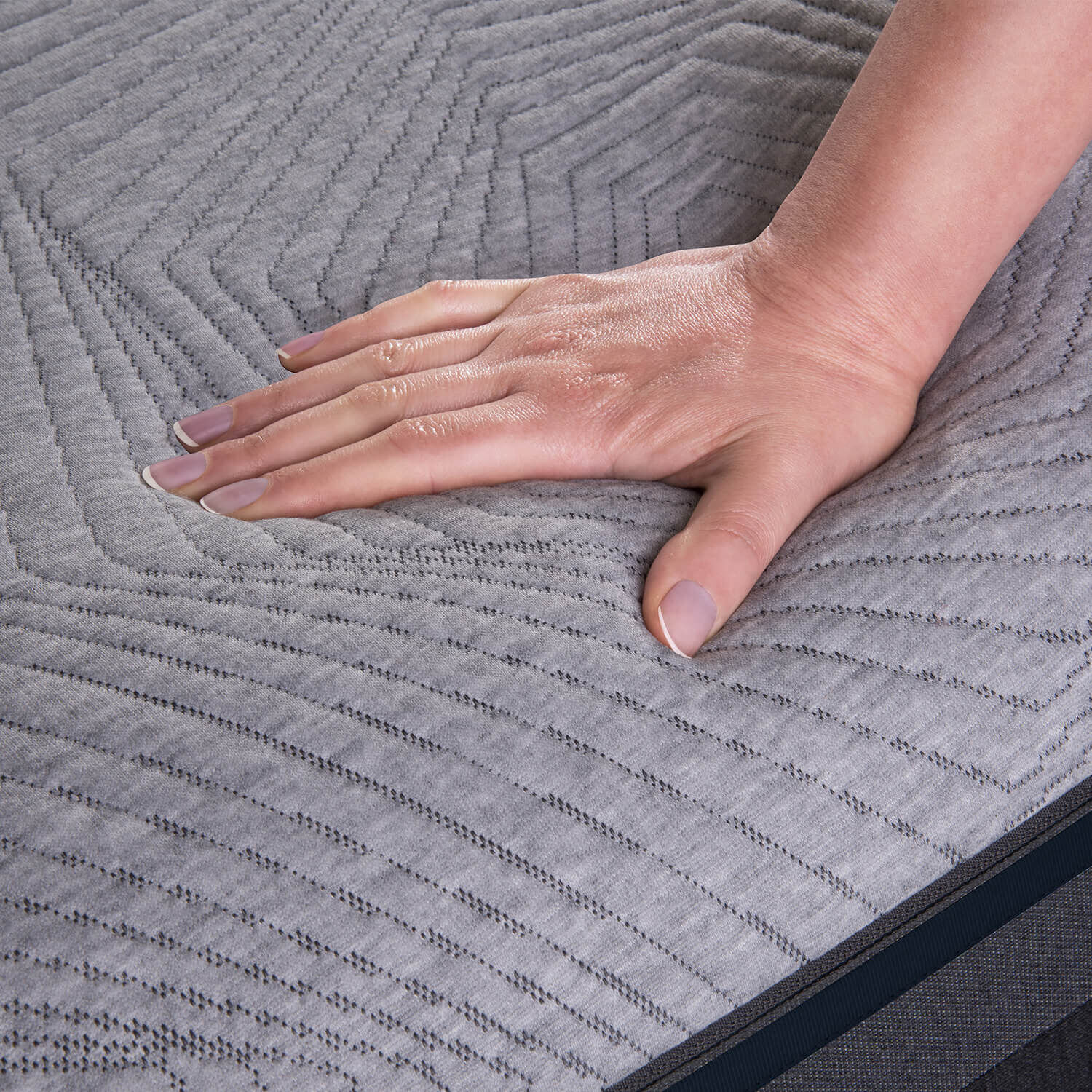 Cama Europea 2 Plazas Hybrid Plus Smart Base Dividida + Respaldo Villarrica Gris