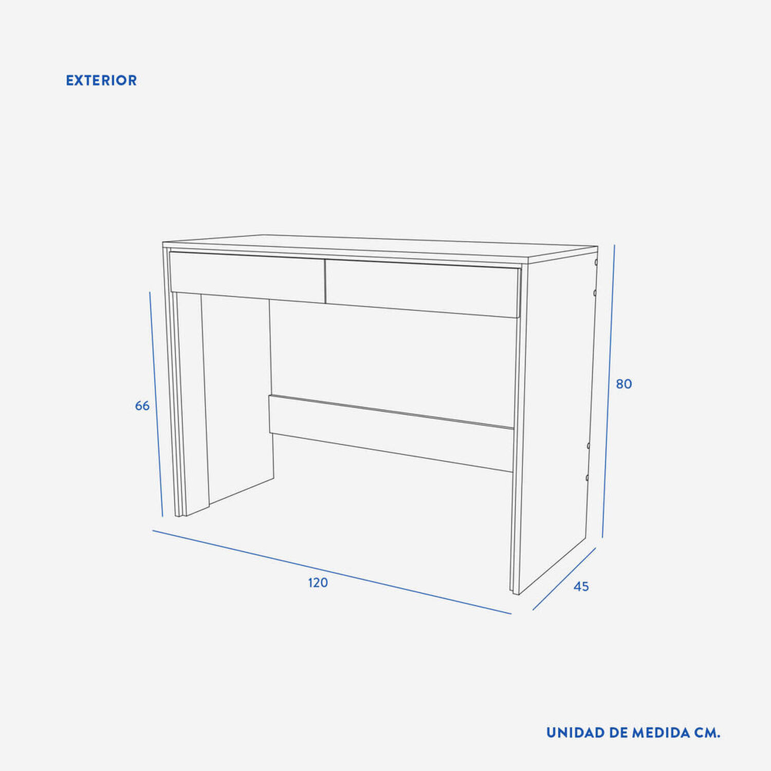 Escritorio 2 Cajones Blanco Roma