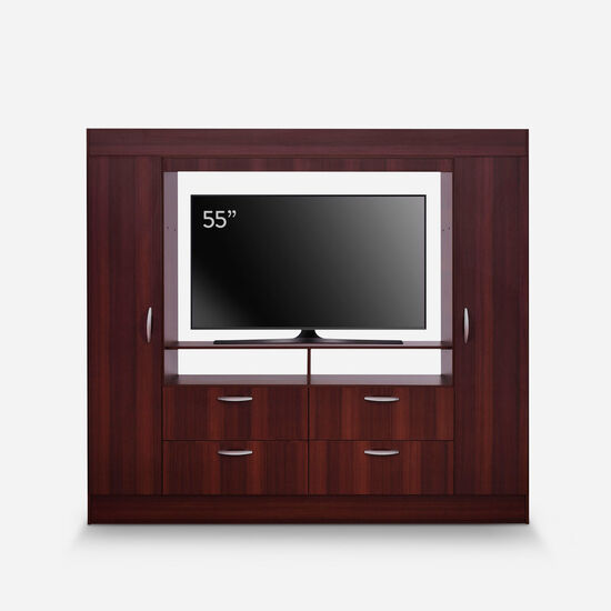 Clóset 2 Puertas 4 Cajones Baker TV 55" Chocolate