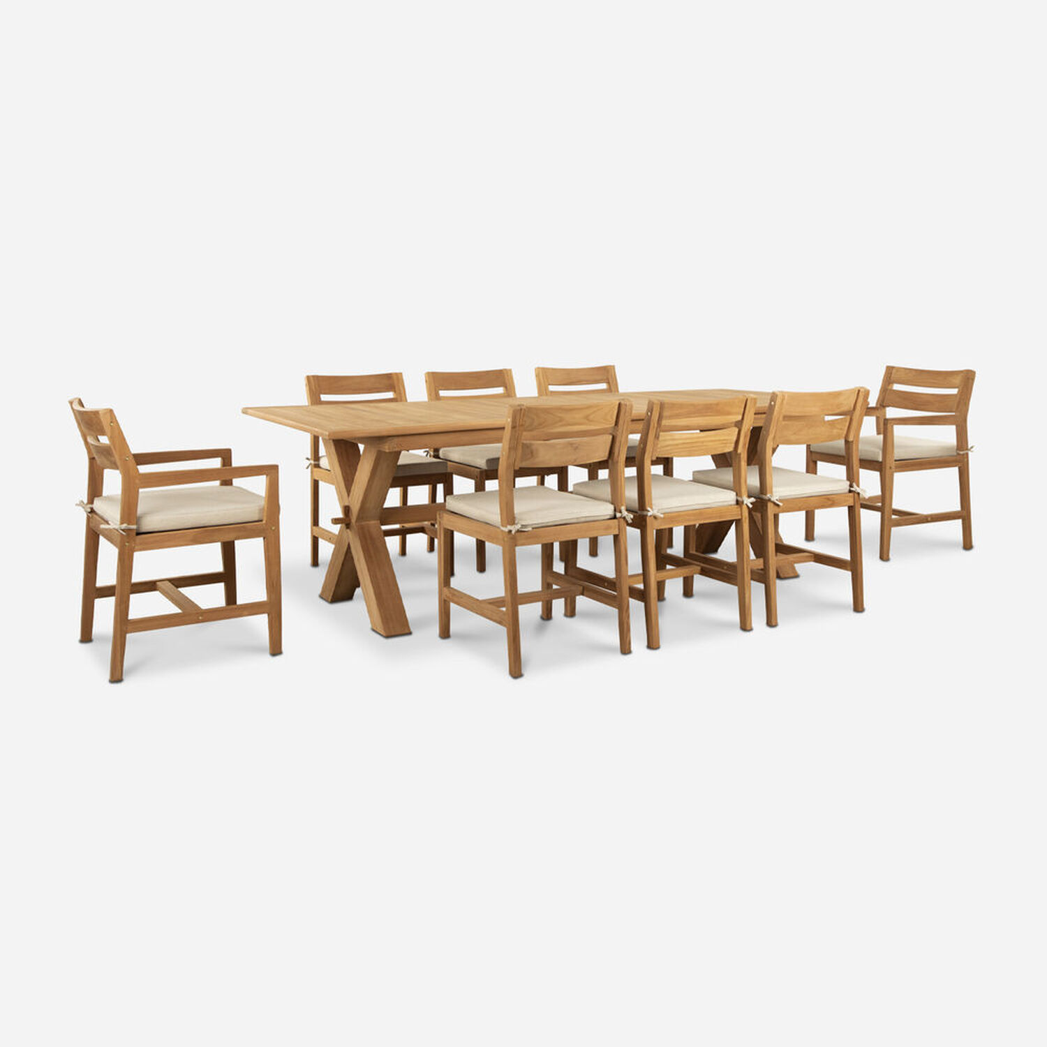 Juego de Comedor para Terraza Teka 6 Sillas 2 Sitiales Aruba