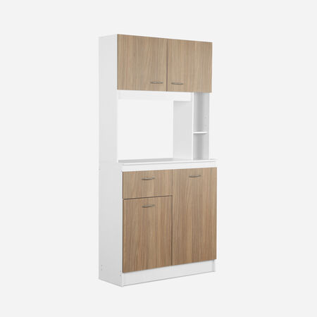 Mueble de Cocina Standford 4 Puertas 1 Caj&oacute;n Blanco-Nogal Mar&iacute;a