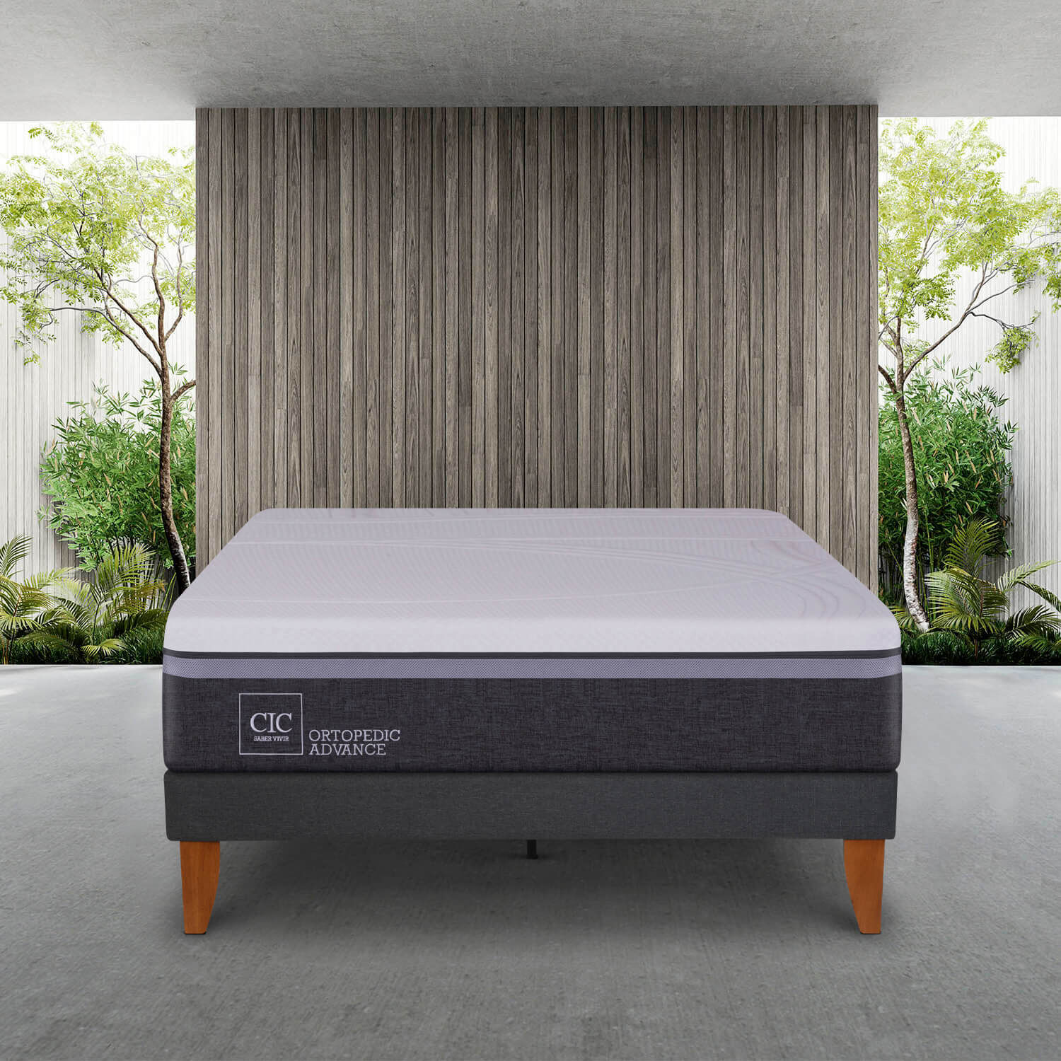 Cama Europea Curve 1,5 Plazas Ortopedic Advance + Almohada Visco el&aacute;stica