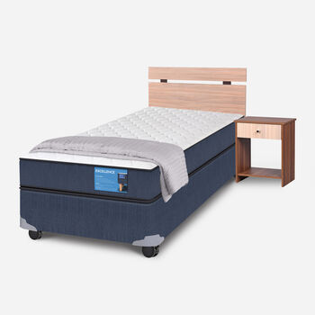 Cama Americana 1.5 Plazas Excellence + Set Olmo + Plumón