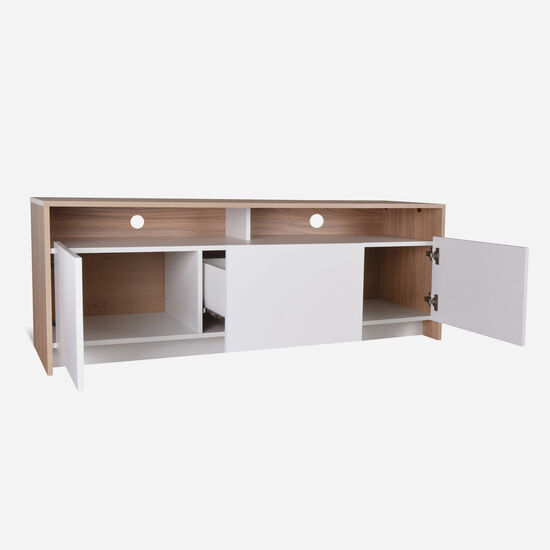 Rack Bajo 2 Puertas 1 Cajón Olmo Blanco Colbún
