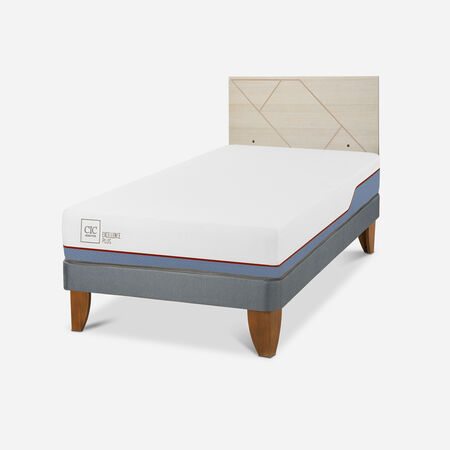 Cama Europea 1,5 Plazas Excellence Plus + Respaldo Villarrica Alpino