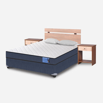 Cama Americana Full Excellence + Set Olmo + Almohadas