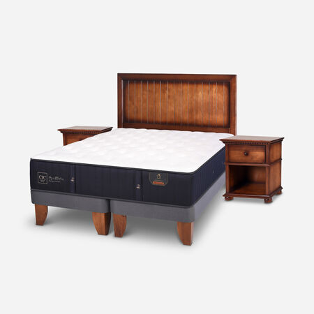 Cama Europea 2 Plazas Grand Premium Base Dividida + Set Monterrey