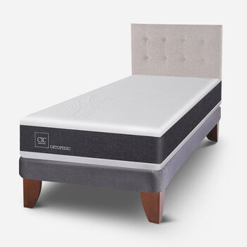 Cama Europea 1.5 Plazas Ortopedic + Respaldo Tigris