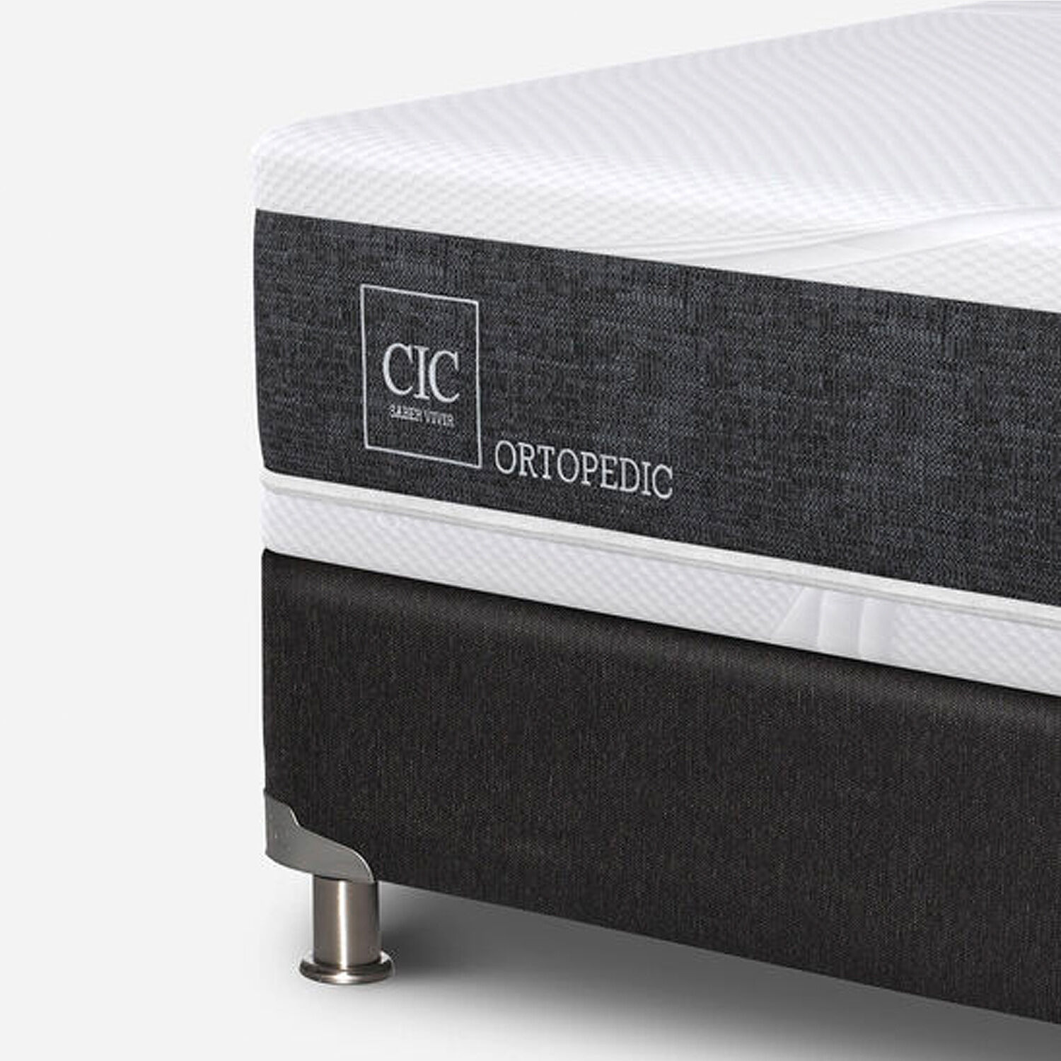 Box Spring 2 Plazas Ortopedic Base Dividida 5 Zonas + Almohadas Down Alternative