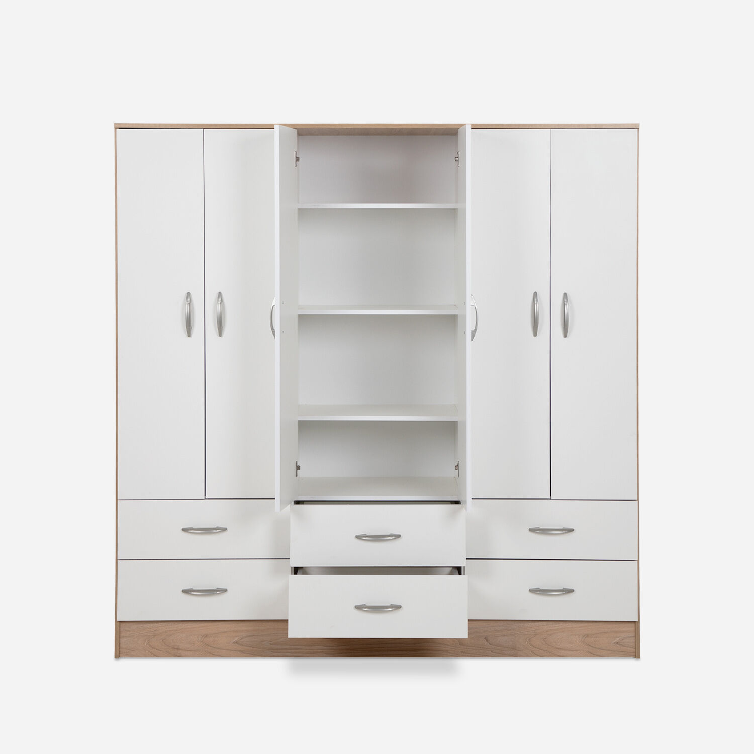 Clóset Maipo 6 Puertas 6 Cajones Olmo Blanco