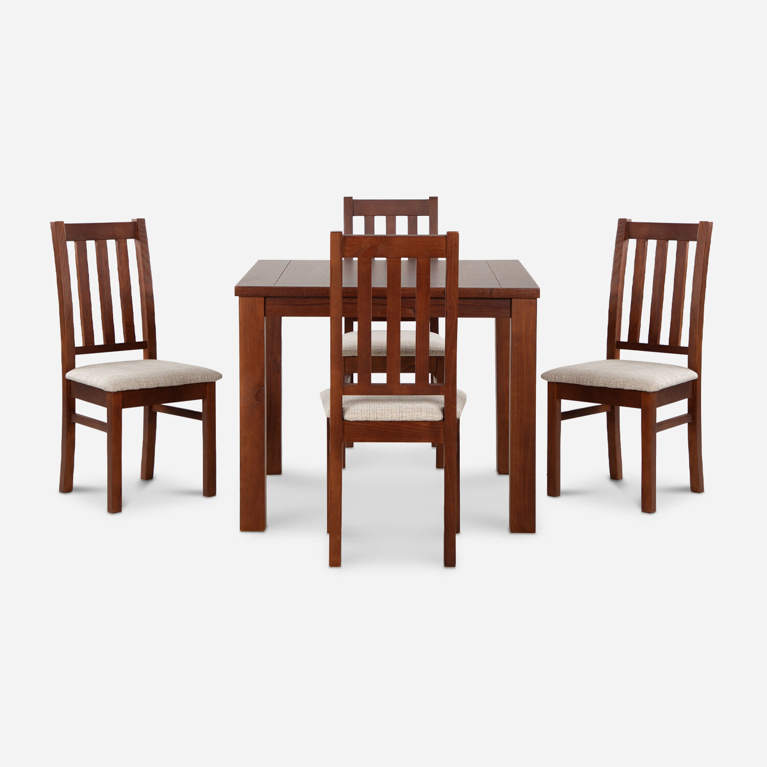 Comedor 4 Sillas Ñuble Caramelo - Tela Beige