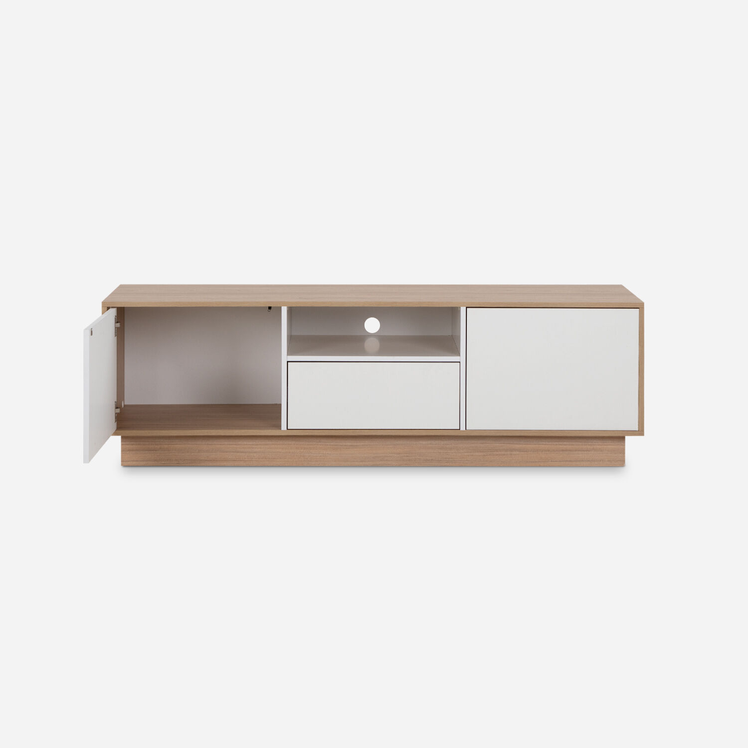 Rack Tv 70" 2 Puertas 1 Caj&oacute;n Olmo Blanco