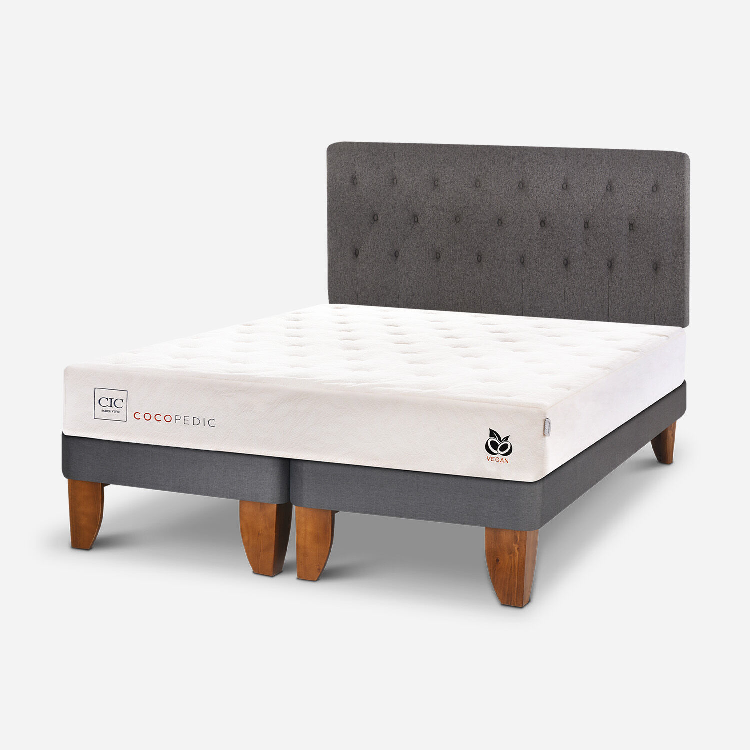 Cama Europea King Cocopedic + Respaldo Kavery