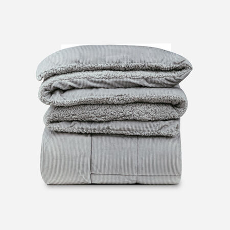 Plum&oacute;n Single Sherpa Corderoy Gris