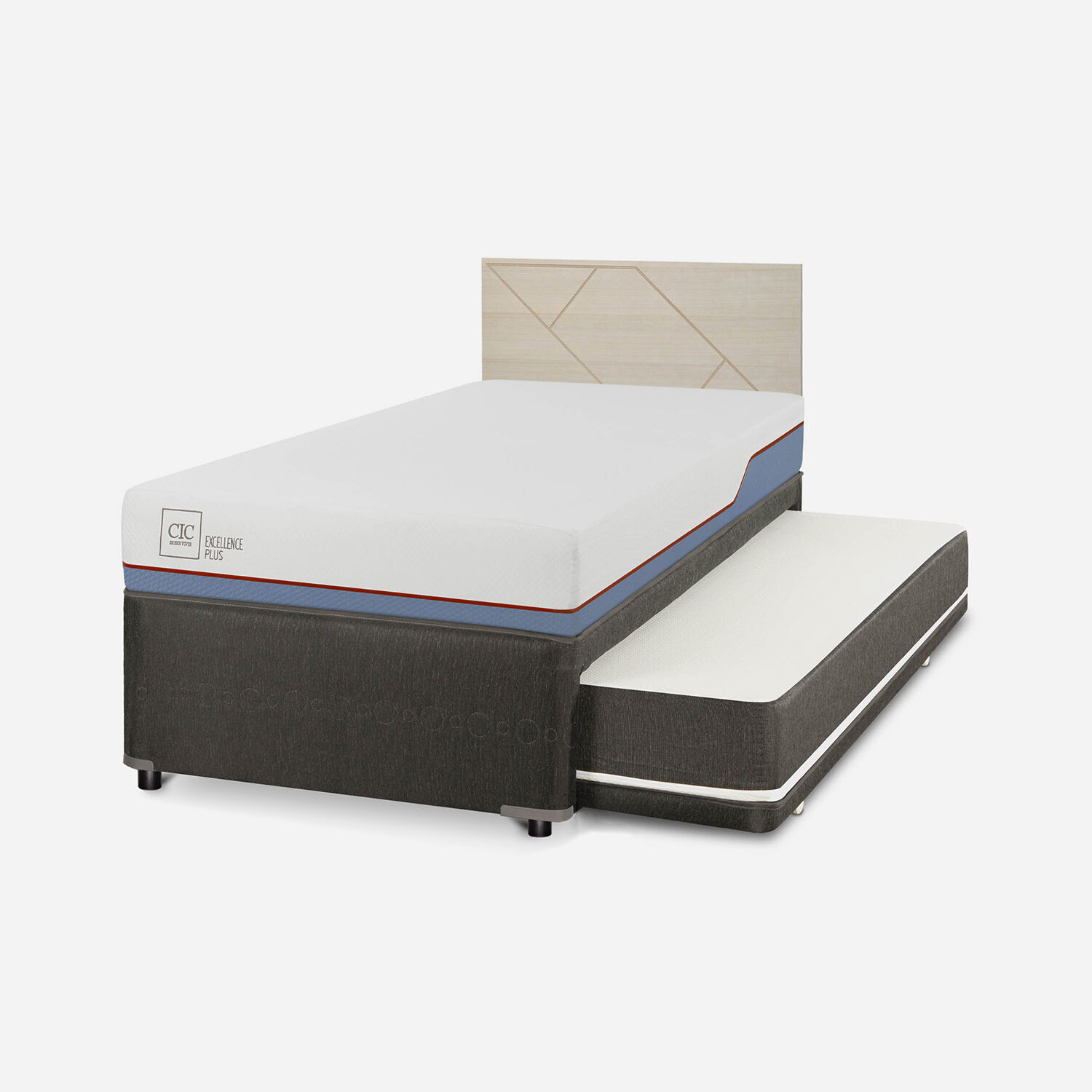 Cama Nido Div&aacute;n Excellence Plus + Respaldo + Villarrica Alpino