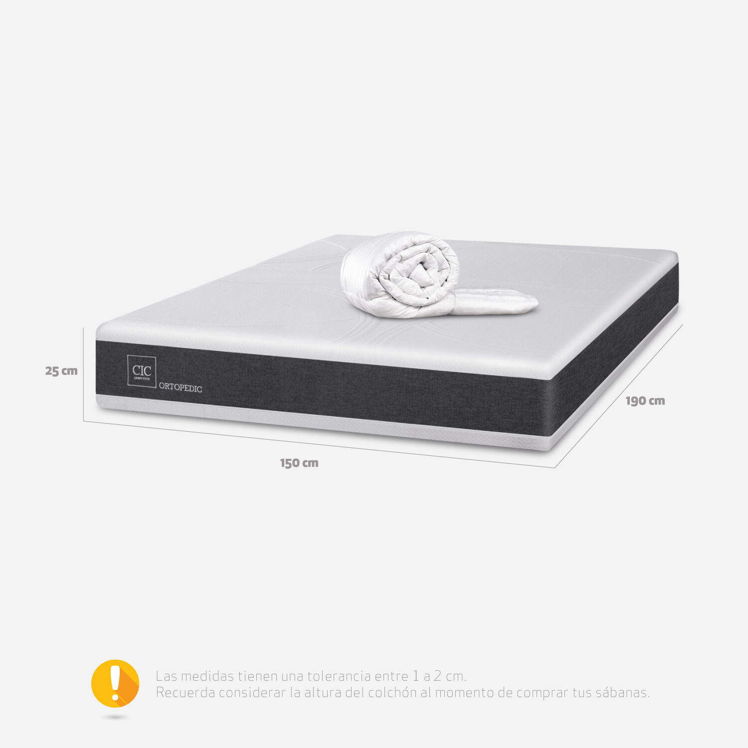 Colch&oacute;n 1,5 Plazas Ortopedic 105x200 + Plum&oacute;n