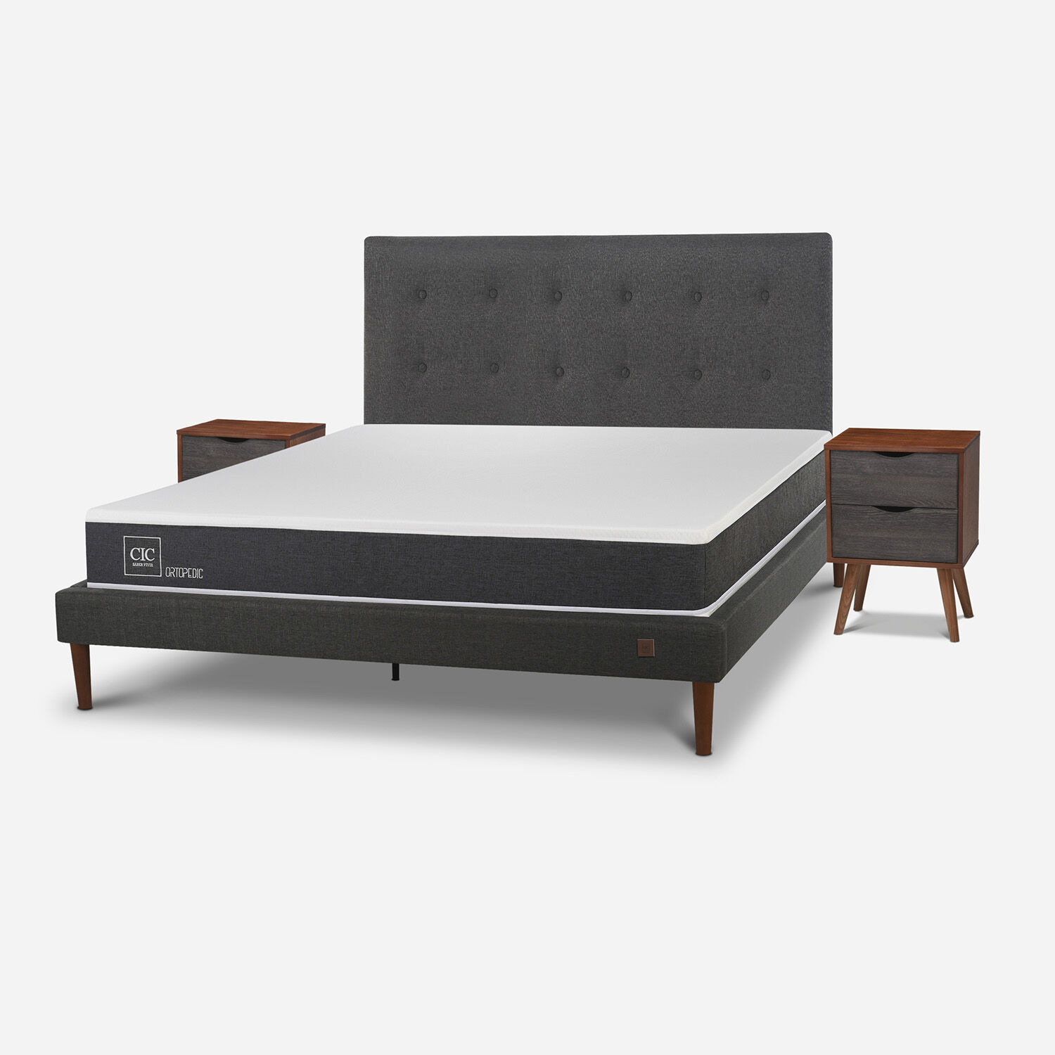 Cama Europea Curve 2 Plazas Ortopedic + Set &Eacute;ufrates