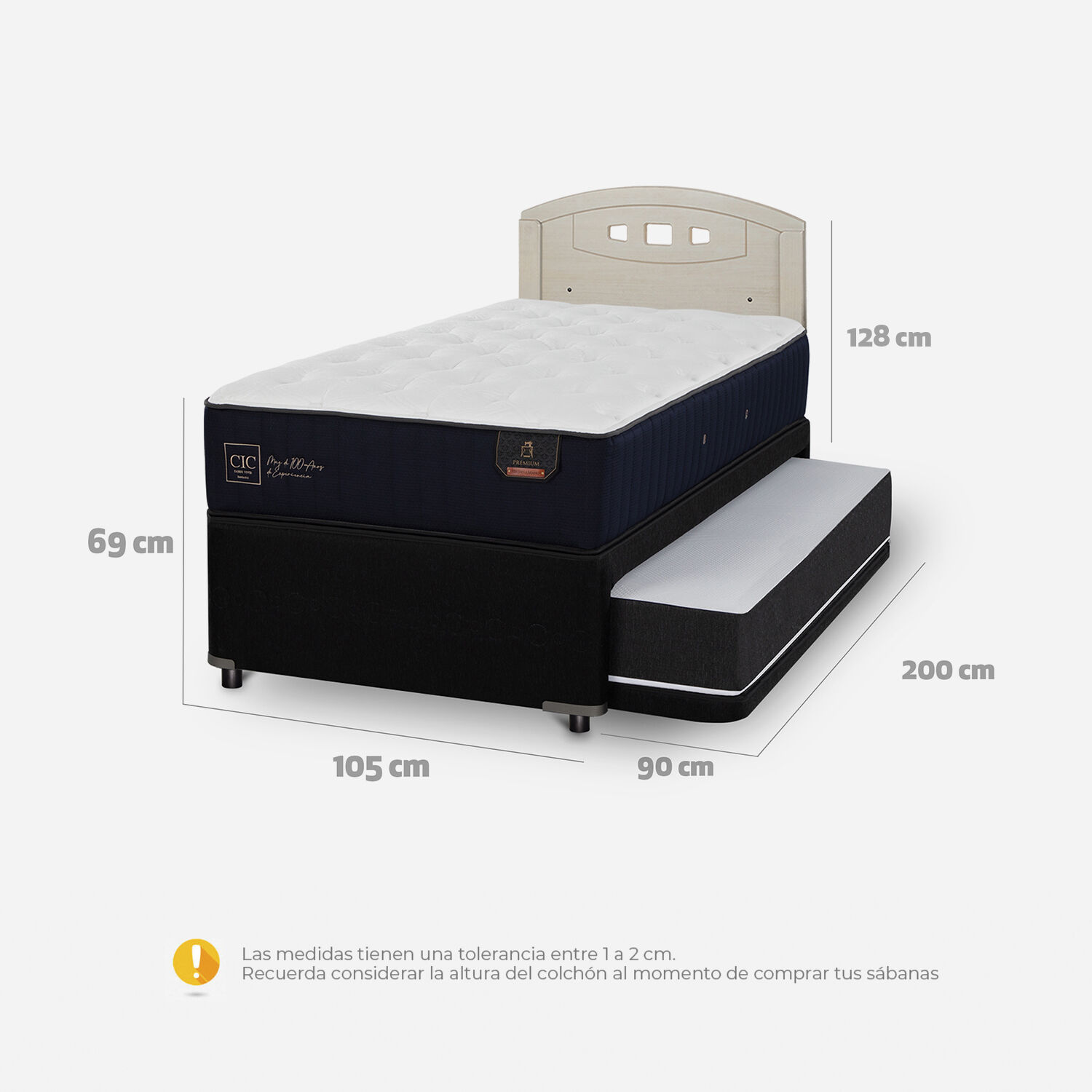 Cama Nido Div&aacute;n Premium + Respaldo Gales Alpino