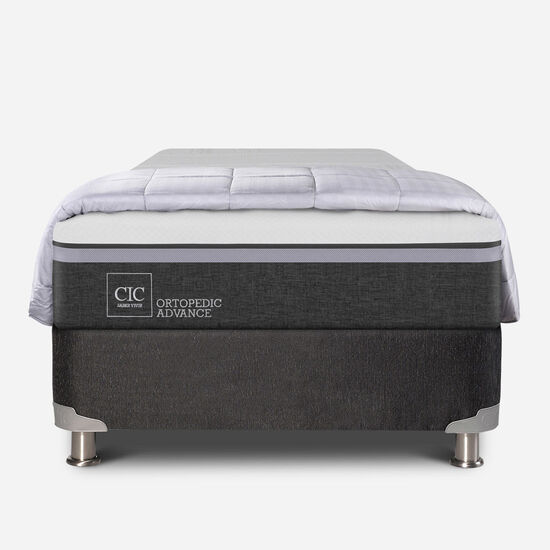 Box Spring 1.5 Plazas Ortopedic Advance 5 Zonas + Plumón