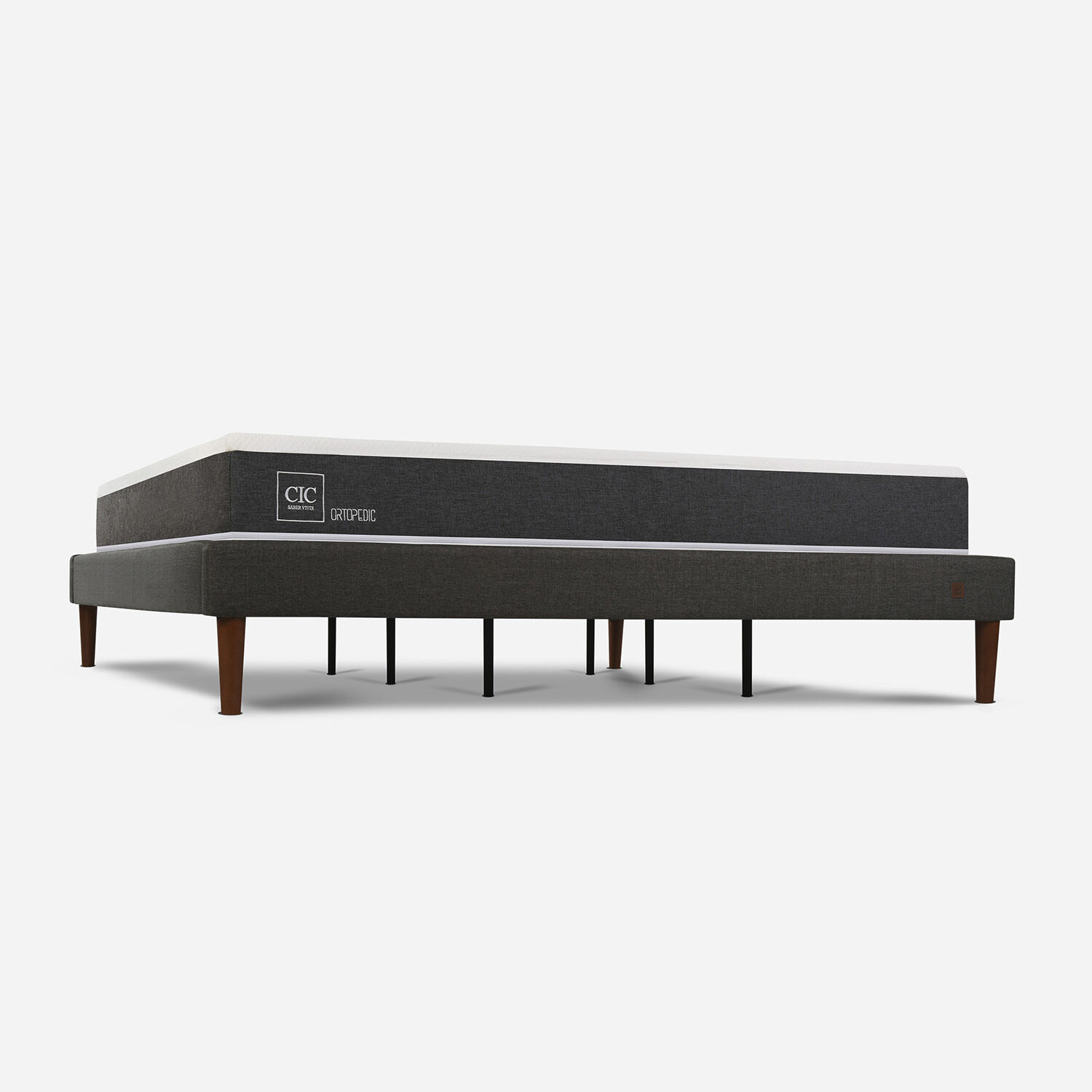 Cama Europea Curve King Ortopedic + Almohadas Viscoel&aacute;sticas