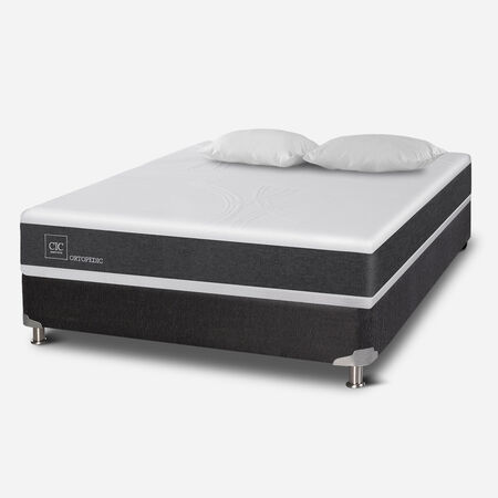 Box Spring 2 Plazas Ortopedic Base Normal 5 Zonas + Almohadas