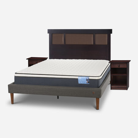 Cama Europea Curve 2 Plazas Excellence Plus + Set Dubl&iacute;n Chocolate