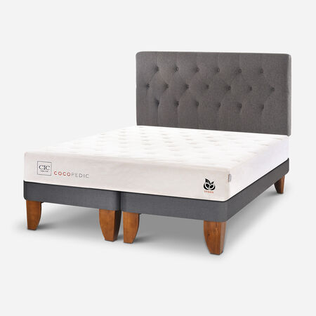 Cama Europea 2 Plazas Cocopedic Base Dividida + Respaldo Kavery